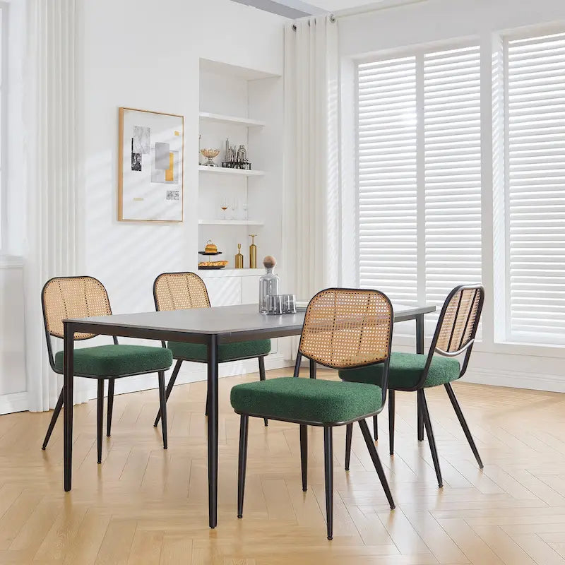 Chaises de salle à manger rembourrées en rotin, lot de 2 - 33,86H x 18,9W x 22,83P