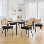 Chaises de salle à manger rembourrées en rotin, lot de 2 - 33,86H x 18,9W x 22,83P