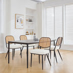 Chaises de salle à manger rembourrées en rotin, lot de 2 - 33,86H x 18,9W x 22,83P