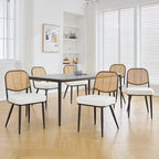 Chaises de salle à manger rembourrées en rotin, lot de 2 - 33,86H x 18,9W x 22,83P
