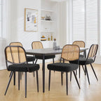 Chaises de salle à manger rembourrées en rotin, lot de 2 - 33,86H x 18,9W x 22,83P