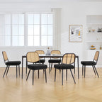 Chaises de salle à manger rembourrées en rotin, lot de 2 - 33,86H x 18,9W x 22,83P