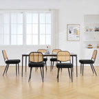 Chaises de salle à manger rembourrées en rotin, lot de 2 - 33,86H x 18,9W x 22,83P