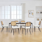 Chaises de salle à manger rembourrées en rotin, lot de 2 - 33,86H x 18,9W x 22,83P