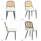 Chaises de salle à manger rembourrées en rotin, lot de 2 - 33,86H x 18,9W x 22,83P