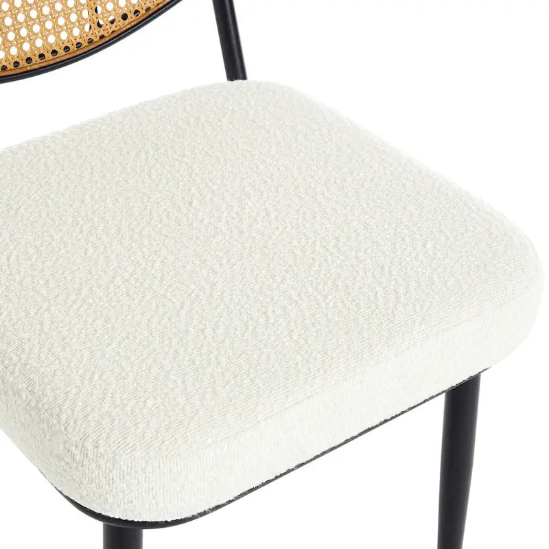 Chaises de salle à manger rembourrées en rotin, lot de 2 - 33,86H x 18,9W x 22,83P
