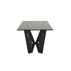 Table de salle à manger Marfa 69 en métal noir et verre gris, 6 personnes, par iNSPIRE Q Modern