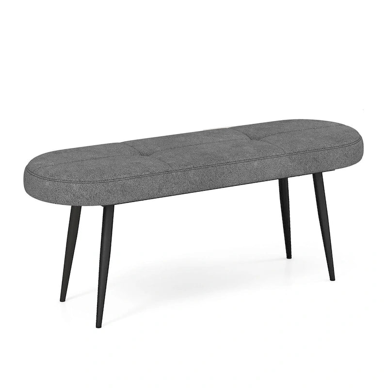 Gymax 47 Upholstered Entryway Bench w/ Padded Seat & Heavy-duty