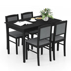 Ensemble table et 4 chaises de salle à manger 5 pièces, rembourré, gris/beige