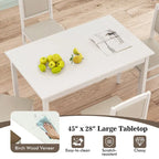 Ensemble table et 4 chaises de salle à manger 5 pièces, rembourré, gris/beige