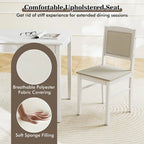 Ensemble table et 4 chaises de salle à manger 5 pièces, rembourré, gris/beige