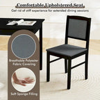Ensemble table et 4 chaises de salle à manger 5 pièces, rembourré, gris/beige