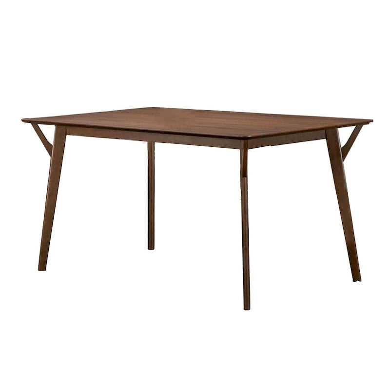 Ensemble table à manger 5 pièces Skie, 4 chaises, rectangulaire, bois massif marron, gris
