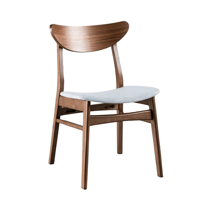 Ensemble table à manger 5 pièces Skie, 4 chaises, rectangulaire, bois massif marron, gris