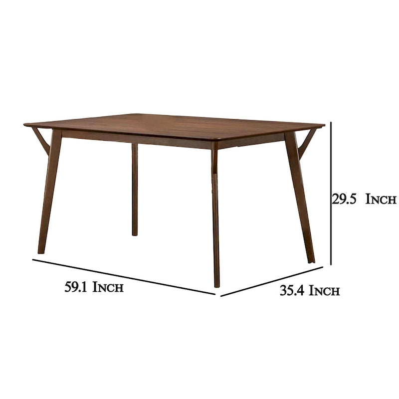 Ensemble table à manger 5 pièces Skie, 4 chaises, rectangulaire, bois massif marron, gris