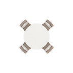 Ensemble table à manger ronde 5 pièces Berg, bois gris blanc, 4 chaises rembourrées