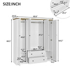 Armoire à 4 portes avec 2 tiroirs marron/blanc