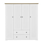 Armoire à 4 portes avec 2 tiroirs marron/blanc