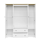 Armoire à 4 portes avec 2 tiroirs marron/blanc