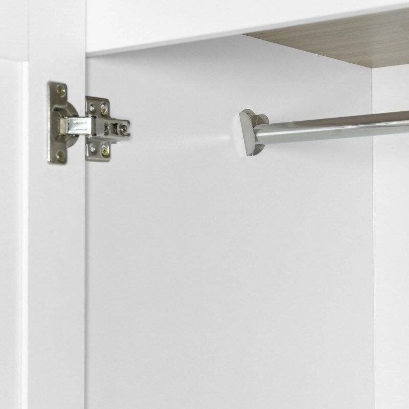 Armoire à 4 portes avec 2 tiroirs marron/blanc
