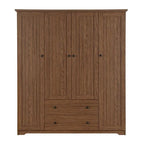 Armoire à 4 portes avec 2 tiroirs marron/blanc