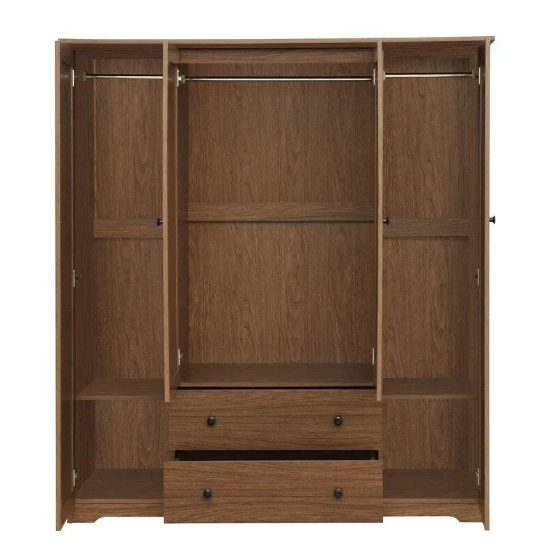 Armoire à 4 portes avec 2 tiroirs marron/blanc