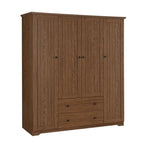 Armoire à 4 portes avec 2 tiroirs marron/blanc