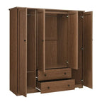 Armoire à 4 portes avec 2 tiroirs marron/blanc