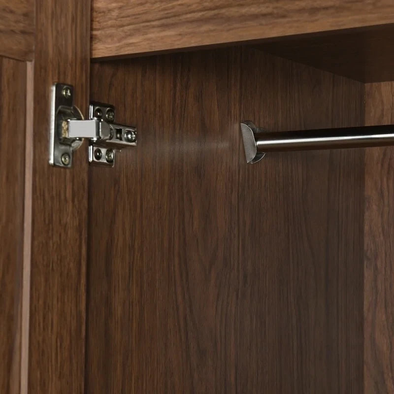 Armoire à 4 portes avec 2 tiroirs marron/blanc