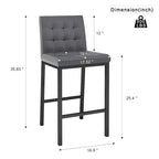 Tabourets de bar hauts modernes (lot de 2), sièges de cuisine avec dossier en PU, chaises de jeu avec pieds et repose-pieds en métal