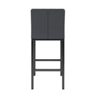 Tabourets de bar hauts modernes (lot de 2), sièges de cuisine avec dossier en PU, chaises de jeu avec pieds et repose-pieds en métal