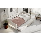 Lit de repos capitonné Twin XL avec bande LED et lit gigogne, 84L x 41.5W x 27H