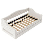 Lit de repos capitonné Twin XL avec bande LED et lit gigogne, 84L x 41.5W x 27H