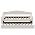 Lit de repos capitonné Twin XL avec bande LED et lit gigogne, 84L x 41.5W x 27H