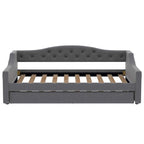Lit de repos capitonné Twin XL avec bande LED et lit gigogne, 84L x 41.5W x 27H