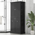 Meuble de salle de bain autoportant polyvalent avec multiples compartiments et design élégant