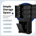 Meuble de salle de bain autoportant polyvalent avec multiples compartiments et design élégant