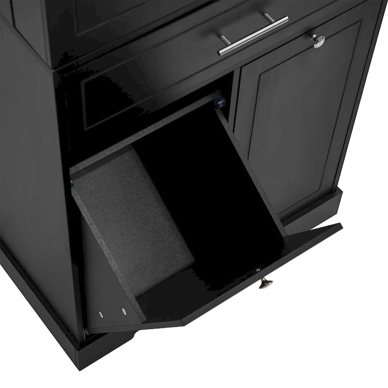Meuble de salle de bain autoportant polyvalent avec multiples compartiments et design élégant