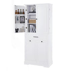 Meuble de salle de bain autoportant polyvalent avec multiples compartiments et design élégant