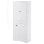 Meuble de salle de bain autoportant polyvalent avec multiples compartiments et design élégant