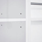 Meuble de salle de bain autoportant polyvalent avec multiples compartiments et design élégant