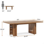 Grand Bureau 1 Personne avec Étagères de Rangement, en Bois Naturel/Noyer/Marron