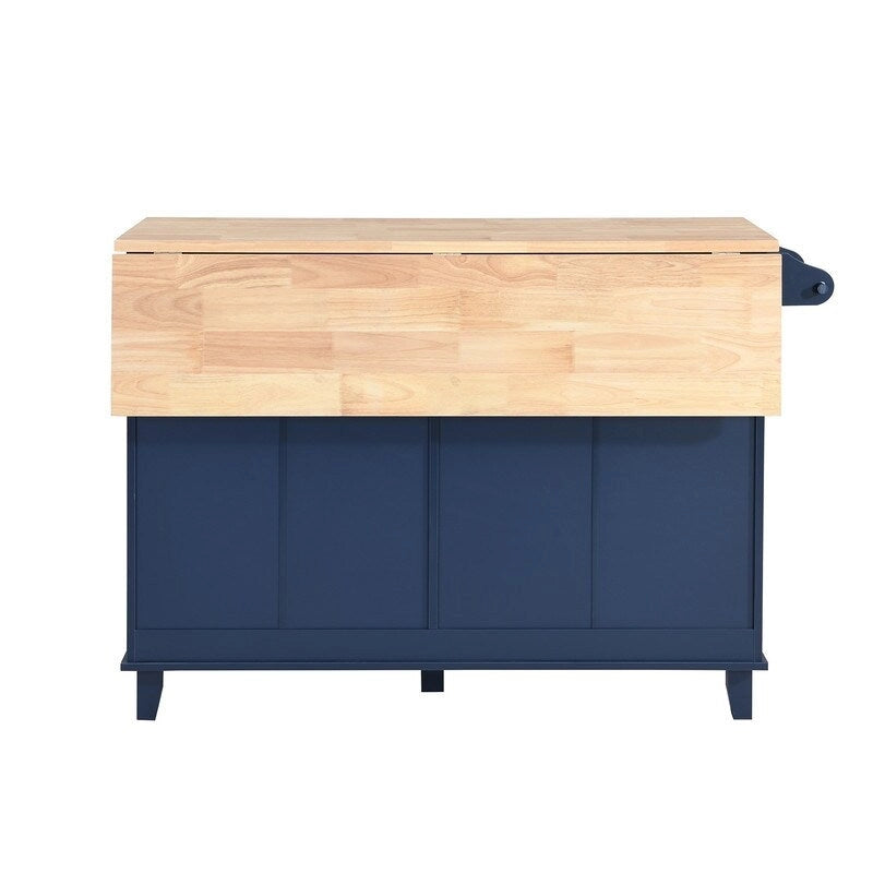 Ensemble d'îlot de cuisine style ferme avec table à abattant, deux sièges, armoire de rangement, tiroirs et porte-serviettes