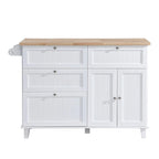 Ensemble d'îlot de cuisine style ferme avec table à abattant, deux sièges, armoire de rangement, tiroirs et porte-serviettes