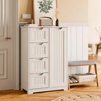Meuble de rangement de cuisine de 33 pouces, armoire de rangement de salle de bain en bois autoportante avec 4 tiroirs pour la cuisine et la salle à manger