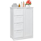 Meuble de rangement de cuisine de 33 pouces, armoire de rangement de salle de bain en bois autoportante avec 4 tiroirs pour la cuisine et la salle à manger