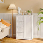 Meuble de rangement de cuisine de 33 pouces, armoire de rangement de salle de bain en bois autoportante avec 4 tiroirs pour la cuisine et la salle à manger