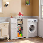 Meuble de rangement de cuisine de 33 pouces, armoire de rangement de salle de bain en bois autoportante avec 4 tiroirs pour la cuisine et la salle à manger