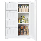 Meuble de rangement de cuisine de 33 pouces, armoire de rangement de salle de bain en bois autoportante avec 4 tiroirs pour la cuisine et la salle à manger