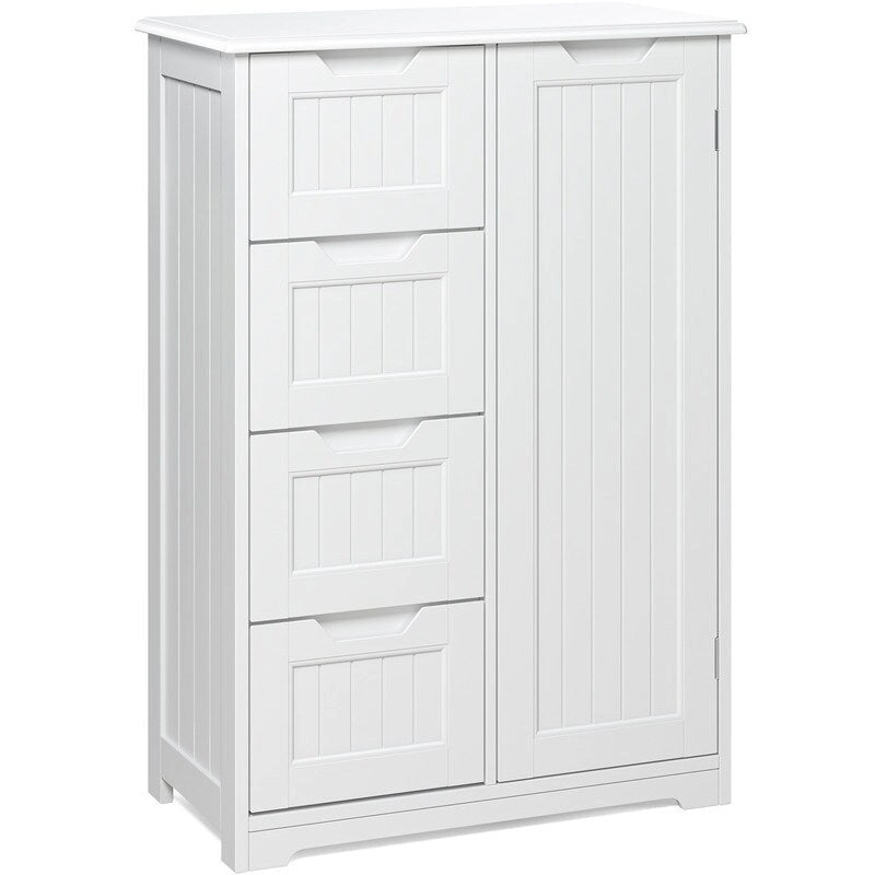 Meuble de rangement de cuisine de 33 pouces, armoire de rangement de salle de bain en bois autoportante avec 4 tiroirs pour la cuisine et la salle à manger
